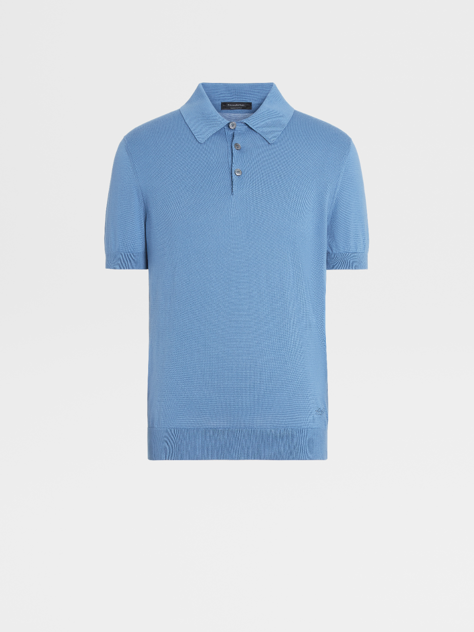 Denim Blue Premium Cotton Knit Short-sleeve Polo